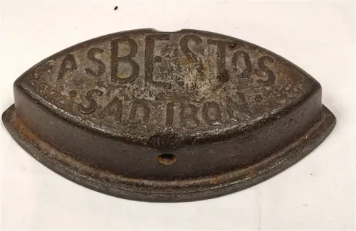 ASBESTOS SAD IRON.  NO HANDLE