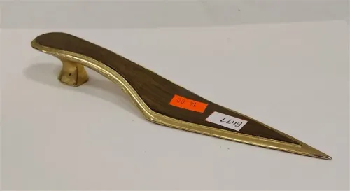 HEAVY BRASS DESK TOP LETTER OPENER, PAPERWEIGHT