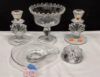 FIVE PIECES OF VINTAGE GLASS