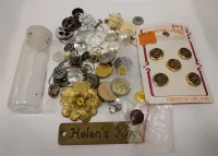 JEWELRY PARTS, BUTTONS, BOTTLE