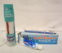 TWO VINTAGE TOOTHPASTES - AQUA FRESH PUMP AND KID'S CREST SPACE EXPLOYER