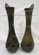 TWO 18" ART GLASS VASES