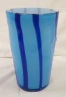 CONTEMPORARY STRIPED CASED ART GLASS VASE