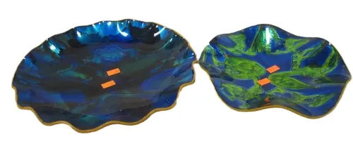 TWO FIBERGLASS DECORATIVE WALL BOWLS
