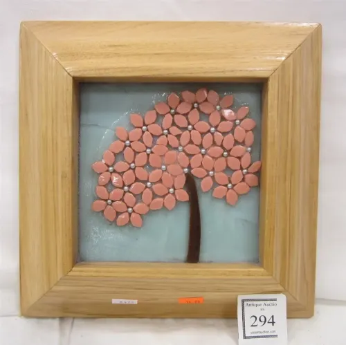 CASED MOSAIC FRAMED TREE SCULPTURE - TITLED CHERRY TREE