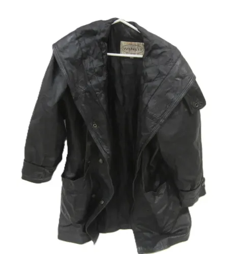 MEDIUM LEATHER WINLIT HOODED JACKET