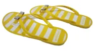 LANDON COACH YELLOW AND WHITE SIZE 7 FLIP FLOPS