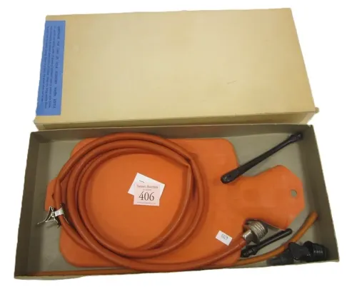 OLD RED WATER BOTTLE, DOUCHE BAG, ENEMA BAG IN ONE 