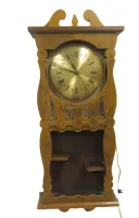 1970s SESSIONS UNITED WALL CLOCK WITH LIGHTED KNICK KNACK SHELF