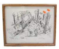 JIM SNOOK 1985 PRINT IN OAK FRAME