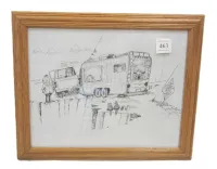 JIM SNOOK 1990 PRINT IN OAK FRAME