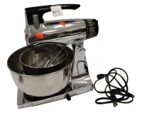 STAINLESS SUNBEAM MIXMASTER MIXER AND TWO BOWLS
