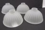 SET OF FOUR SATIN GLASS LAMP SHADES