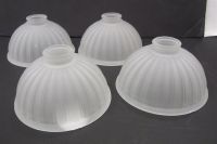 SET OF FOUR SATIN GLASS LAMP SHADES