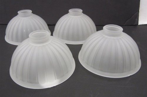SET OF FOUR SATIN GLASS LAMP SHADES