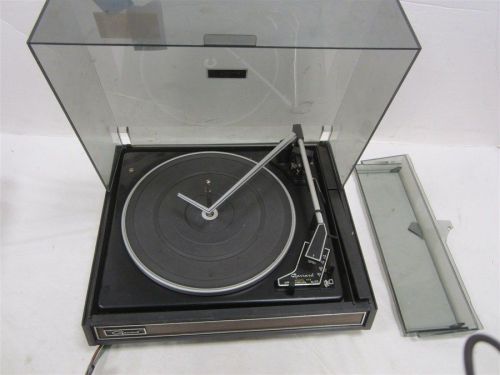 GARRARD MODEL 40B TURNTABLE. AUTO NOT WORKING, MOTOR WORKS, PLASTIC COVER BROKEN